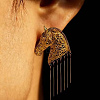 Alloy Horse Tassel Earrings for Women WG227FF-01-2