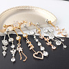 10Pcs 10 Styles 304 Stainless Steel Clear Cubic Zirconia Dangle Belly Rings WG50F07-01-2