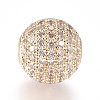 CZ Jewelry Brass Micro Pave Cubic Zirconia Round Beads X-ZIRC-M024-06G-2