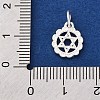 925 Sterling Silver Flower with Star of David Pattern Charms STER-G045-10S-3