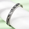304 Stainless Steel Black Enamel Skin Print Hinged Cuff Bangles for Women SA-CBAC920-04P-3