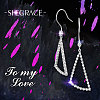 SHEGRACE Rhodium Plated 925 Sterling Silver Dangle Earrings JE746A-3