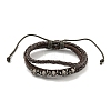 PU Imitation Leather Braided Cord Bracelets BJEW-P329-02AS-2