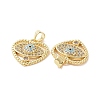 Brass Micro Pave Cubic Zirconia Pendants ZIRC-P106-56G-3