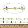 Handmade Faceted Natural Amazonite Beaded Chains CHC-L050-02G-08-2