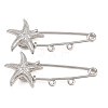 Starfish 304 Stainless Steel Safety Pins Brooch Findings SA-CBA098D-16C-P02-1