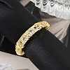 Brass Micro Pave Clear Cubic Zirconia Open Cuff Rings for Women RJEW-R011-06G-01-3