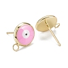 Eco-Friendly Brass Enamel Stud Earring Findings KK-H761-02G-E-2