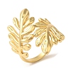 Leaf Brass Open Cuff Rings RJEW-U008-48G-1