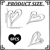 6Pcs Heart Zinc Alloy Lapel Pins for Backpack Clothes JEWB-UN0002-74P-3