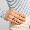 Square 304 Stainless Steel with Glass Finger Rings FS-WG8AAFA-46-2
