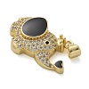 Elephant Brass Micro Pave Cubic Zirconia and Enamel Pendants KK-M319-05G-01-2