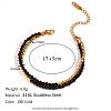 Faceted Round Glass & 316L Stainless Steel Beaded 2-Strand Bracelets for Women YP1849-1-2