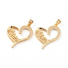 Brass Micro Pave Clear Cubic Zirconia Pendants ZIRC-J039-02G-1