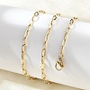 Ion Plating(IP) 304 Stainless Steel Paperclip Chain Necklace for Women NJEW-G097-14G-4