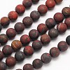 Frosted Round Natural Brecciated Jasper Beads Strands G-N0166-47-8mm-1