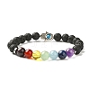 Chakra Jewelry Natural Lava Rock Bead Stretch Bracelets X-BJEW-JB02272-1