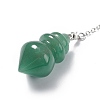 Natural Green Aventurine Pointed Dowsing Pendulums AJEW-B020-04P-03-3