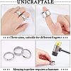 Unicraftale 9Pcs 3 Style 316 Stainless Steel Grooved Finger Ring Settings STAS-UN0034-96-2