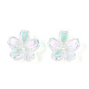 Transparent Electroplate Glass Bead Caps EGLA-N015-01A-3