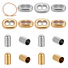 4 Sets 2 Colors Stainless Steel Silicone Bayonet Clasps STAS-AR0002-63-1