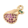 Brass Micro Pave Cubic Zirconia Pendants KK-R219-36C-G-2