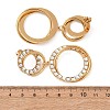 304 Stainless Steel & Glass Dangle Stud Earrings EJEW-T054-07G-3