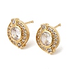 Brass Micro Pave Cubic Zirconia Stud Earrings EJEW-G471-05G-6