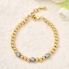 Round Brass Beads Bracelets for Women BJEW-K244-09G-2