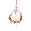 Natural Carnelian Chips & Agate Slice Suncatcher AJEW-C048-01C-2