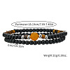 Black Agate & Tiger Eye & Amber Bead Stretch Bracelets PW-WGA559C-01-3