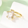 Adjustable Brass Micro Pave Cubic Zirconia Enamel Finger Rings CU-CBABA66-01A-G-3