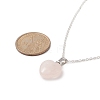 Natural Rose Quartz Geometry Pendant Necklace NJEW-JN04239-07-2