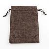 Polyester Imitation Burlap Packing Pouches Drawstring Bags ABAG-R004-18x13cm-10-4