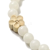 White Jade Bodhi Root Beaded Stretch Bracelet BJEW-B080-01-3