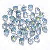 Transparent Spray Painted Glass Beads GLAA-T016-05A-1
