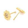 Brass Micro Pave Clear Cubic Zirconia Stud Earrings for Women EJEW-U015-15G-2