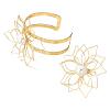 Hollow Flower Iron Cuff Bangles & Rings Sets FS-WGA02DC-01-5
