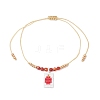 Adjustable Handmade MIYUKI Glass Seed Beads & Natural Agate Charm Bracelets BJEW-MZ00248-01-2
