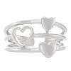 Heart Brass Open Cuff Rings for Women PW-WG5C5E9-08-1