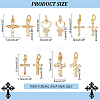   10Pcs 5 Styles Real 18K Gold Plated Brass Micro Pave Cubic Zirconia Pendants KK-PH0006-48-2