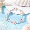 Dyed Synthetic Turquoise Beads & Natural Howlite Round Beads Stretch Bracelets for Women BJEW-JB11792-03-1