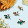 WADORN 4Pcs 2 Colors Bee Rhinestones Pin JEWB-WR0001-07-4