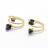 Natural Amethyst Finger Rings RJEW-A031-01G-1