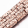 Electroplated Natural Lava Rock Beads Strands G-T114-63RG-1