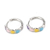 Brass Enamel Hoop Earrings EJEW-D274-04-2