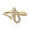 Brass Micro Pave Cubic Zirconia Cuff Rings RJEW-S044-070-NF-2