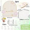 Flower Wood Baby Monthly Milestone Cards with Glue Points DIY-WH0569-42-2