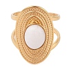 Oval Natural White Jade Finger Rings RJEW-Z057-14G-09-2