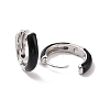 Black Enamel Hinged Hoop Earrings EJEW-C030-09P-2